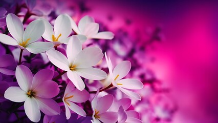 Beautiful jasmine flowers on color background