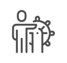 Business people related icon outline and linear vector.

