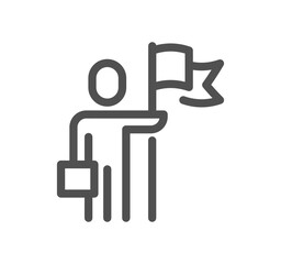Business people related icon outline and linear vector.
