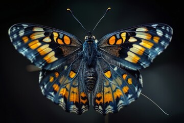 Fototapeta premium Close-Up of a Vibrant Butterfly with Orange and Black Wings