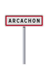 Panneau d'entrée de la ville d'Arcachon (Gironde) en vectoriel