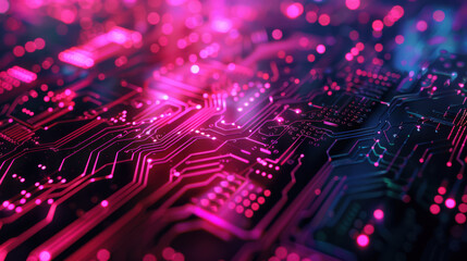 Fototapeta premium A futuristic background of technology with electronic circuit lines.
