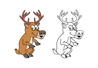 Deer Cartoon Character Design Illustration vector eps format , suitable for your design needs, logo, illustration, animation, etc.