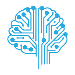 I brain circuit board icon