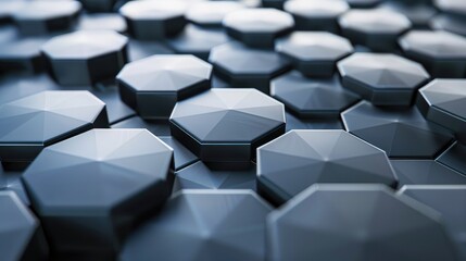 Fototapeta premium Abstract hexagon wallpaper with a seamless geometric texture, adding depth and sophistication.
