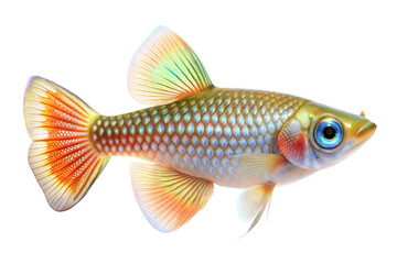 celestial pearl danio fish on a transparent background