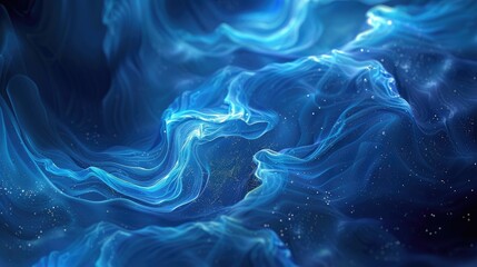 Abstract blue background with flowing waves, creating a serene and dynamic visual effect, ideal for modern and futuristic themes.