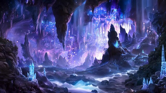 The crystal cave comes alive at night as otherworldly beings dance and twirl ast the shimmering stalactites.