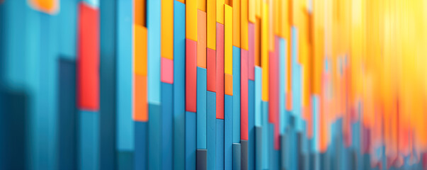 Obraz premium Abstract illustration of colourful pie, line and bar charts. Global marketing and trading concept.