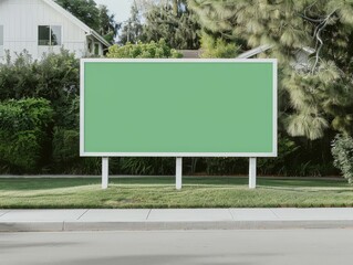 Urban Integration - Green Screen Billboard Blending into Suburban Landscape