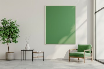 Clean and Professional Modern Office Lobby with Vertical Green Screen Billboard for Customized Content Creation