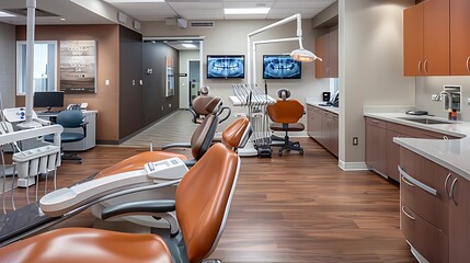 modern dental office with a soothing color scheme