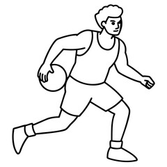 Basketball Coloring Page Colored Illustration