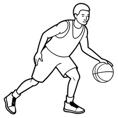 Basketball Coloring Page Colored Illustration