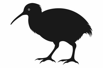 Kiwi Bird Silhouette Vector, kiwi bird animal Vector illustration
