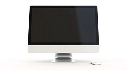 Shows a modern desktop PC computer isolated on a white background, emphasizing technology and computing devices.