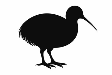 Kiwi Bird Silhouette Vector, kiwi bird animal Vector illustration
