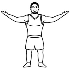 Basketball Coloring Page Colored Illustration