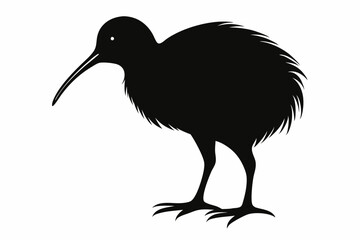 Kiwi Bird Silhouette Vector, kiwi bird animal Vector illustration
