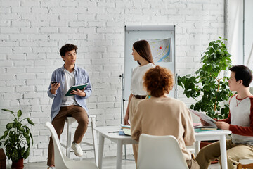 Teenagers participate in a Model UN conference, engaging in discussions and debating global issues.