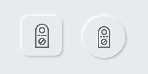 Do not disturb line icon in neomorphic design style. Private signs vector illustration.