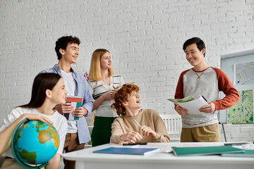 Teens simulating UN Model, debating global issues & relations.