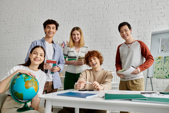 Teens discuss global issues at Model UN event, fostering understanding.