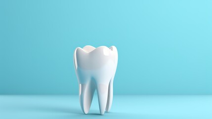 Cheerful tooth christmas banner on soft blue background with generous space for customizable text