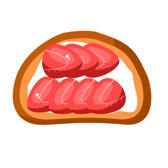 Strawberry toast with cream. Healthy food