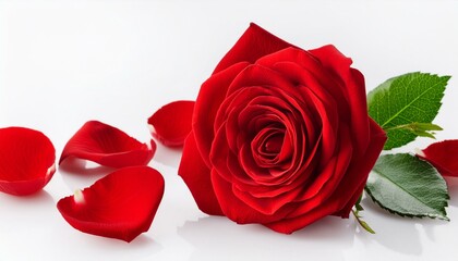Elegant Red Rose Against Pristine White"