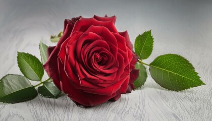 Naklejka premium Elegant Red Rose Against Pristine White