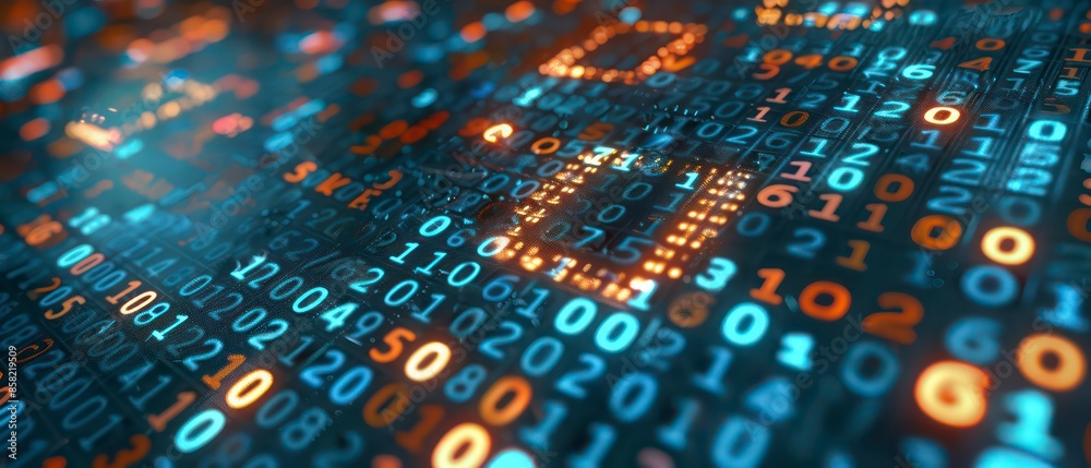 Wall mural digital innovation and network connections drive global finance, where screens display code and cybe