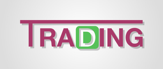 Parola TRADING  con sfondo colorato gradiente