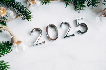 2025 text background. New year and business concept strategy.