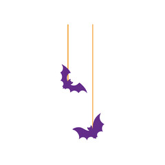 Halloween hanging bats illustration 