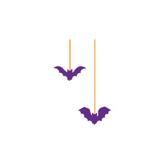 Halloween hanging bats illustration 