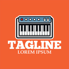 Vector based piano musical instrument logo illustration