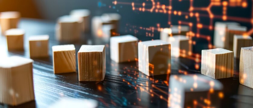 A conceptual illustration of a wooden cube as a foundation for marketing strategy, highlighting the importance of a solid business framework