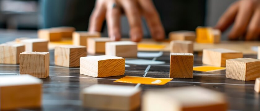 A conceptual illustration of a wooden cube as a foundation for marketing strategy, highlighting the importance of a solid business framework