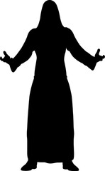 Magician in hoodie silhouette