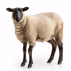 Fototapeta premium a sheep on an isolated white background