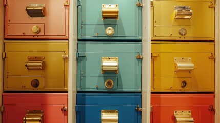 Gold deposit box flat design top view banking theme water color Complementary Color Scheme