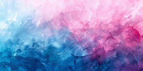 Fototapeta premium Abstract Painting of Blue and Pink Swirls