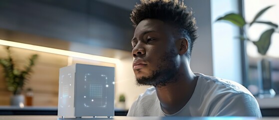 man utilizing technology and digital connections, highlighting the importance of computers and the internet in modern business