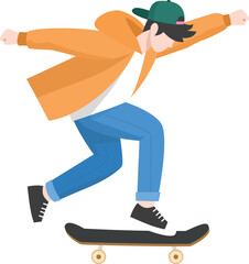 boy doing a skateboarding jump trick