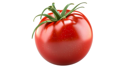 Fresh tomato isolated on a transparent background, PNG 