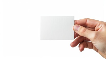 Fototapeta premium With copyspace, a hand-held business card or flyer frame message sign