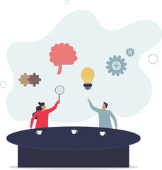 Company partnership and new idea generation with colleague brainstorm process.