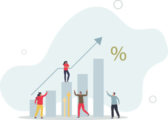 Obraz premium Achievements in business and finance for money profit .Successful money earning with effective sales work.flat illustration