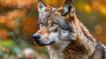 Fototapeta premium gray wolf canis lupus HD 8K wallpaper Stock Photographic Image 